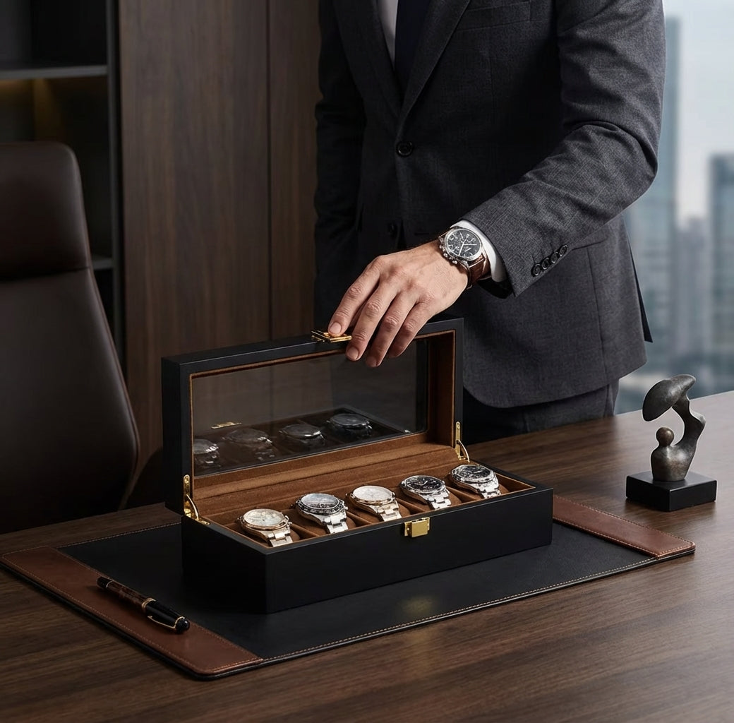 Boîte Montre Bois Naturel Aurum Prestige