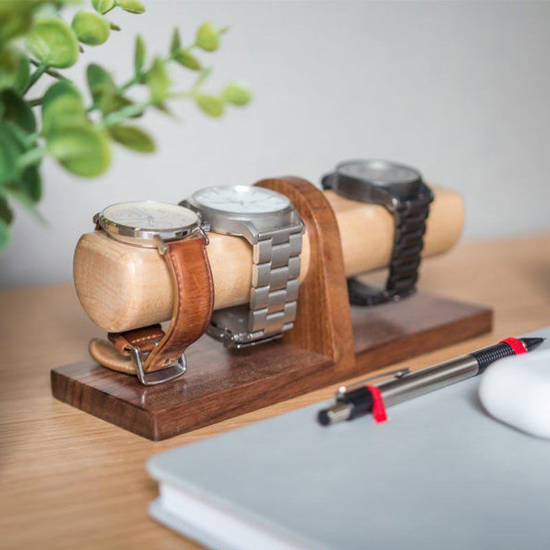 Porte Montre Bois 4 Slots Gravure