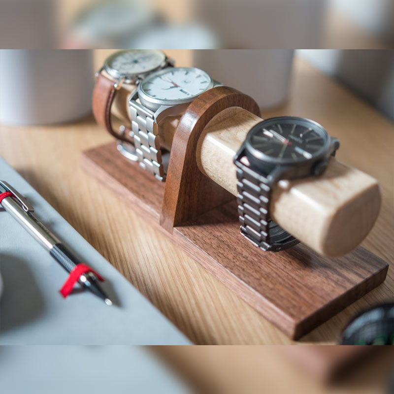 Porte Montre Bois 4 Slots Gravure