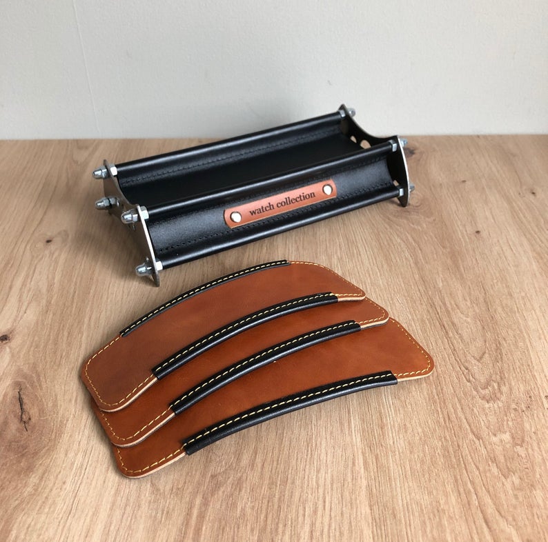 Porte Montre Cuir 3 Slots Gravé Pro