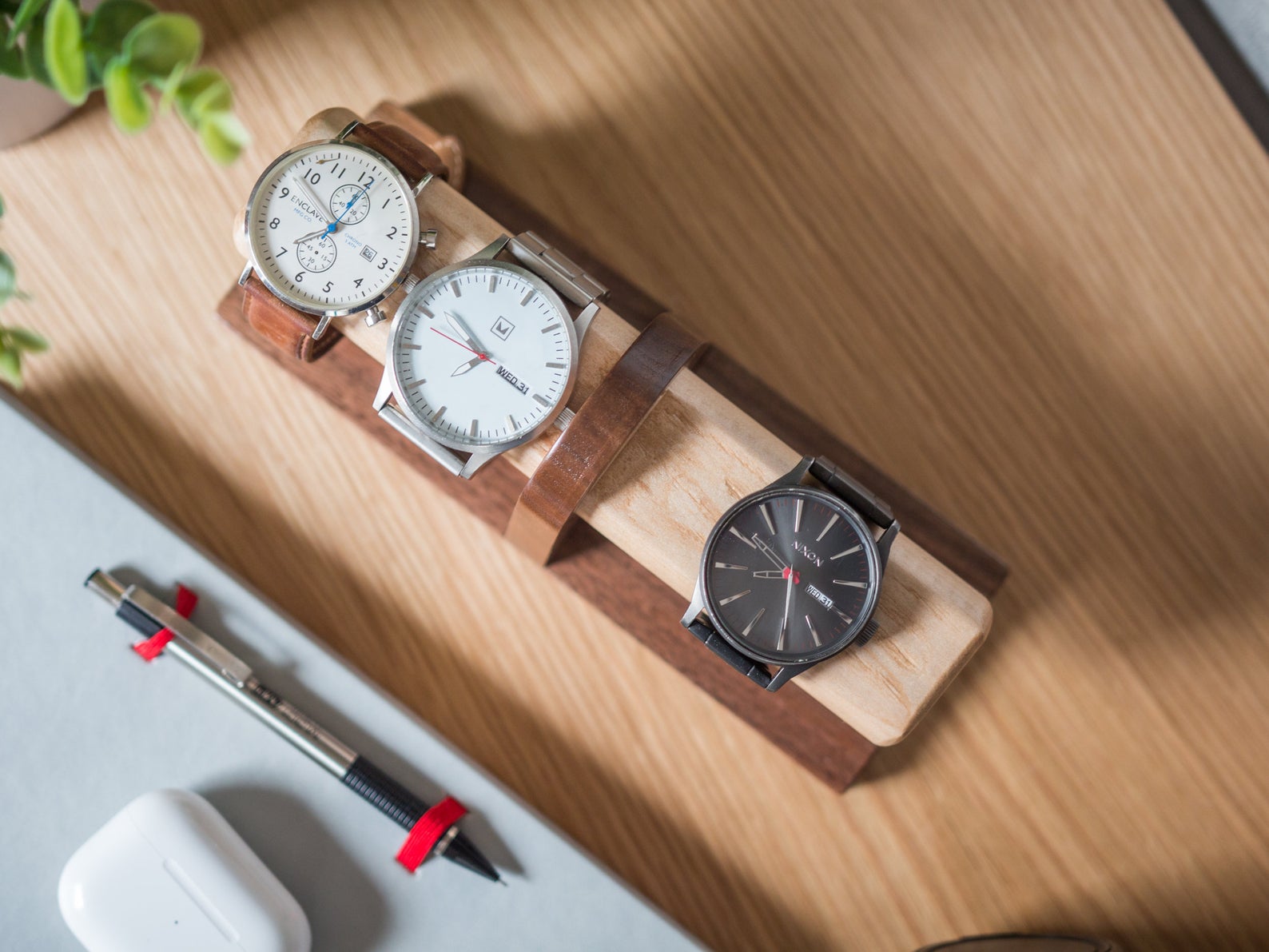 Porte Montre Bois 4 Slots Gravure
