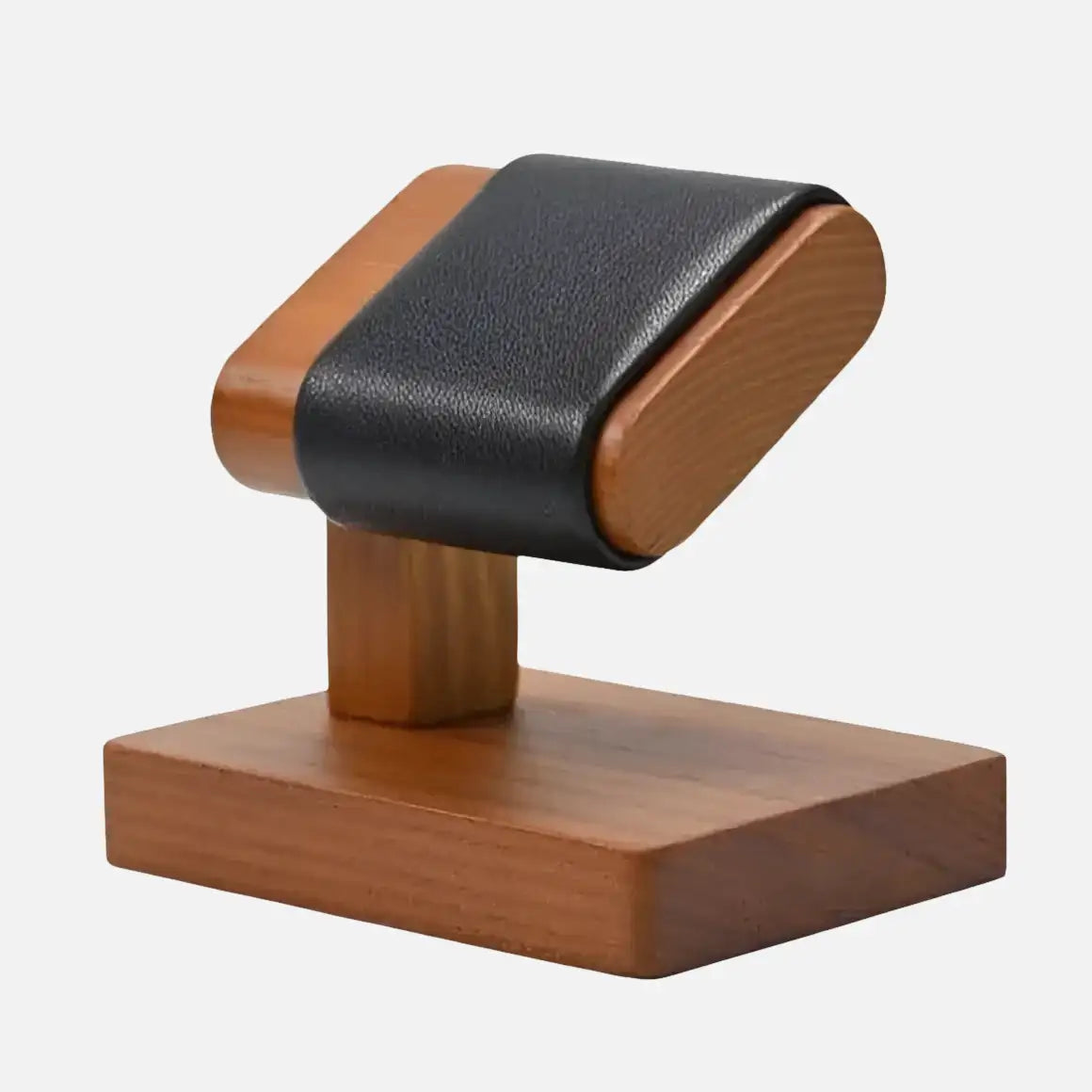 Porte Montre Bois Cuir Noir Solo