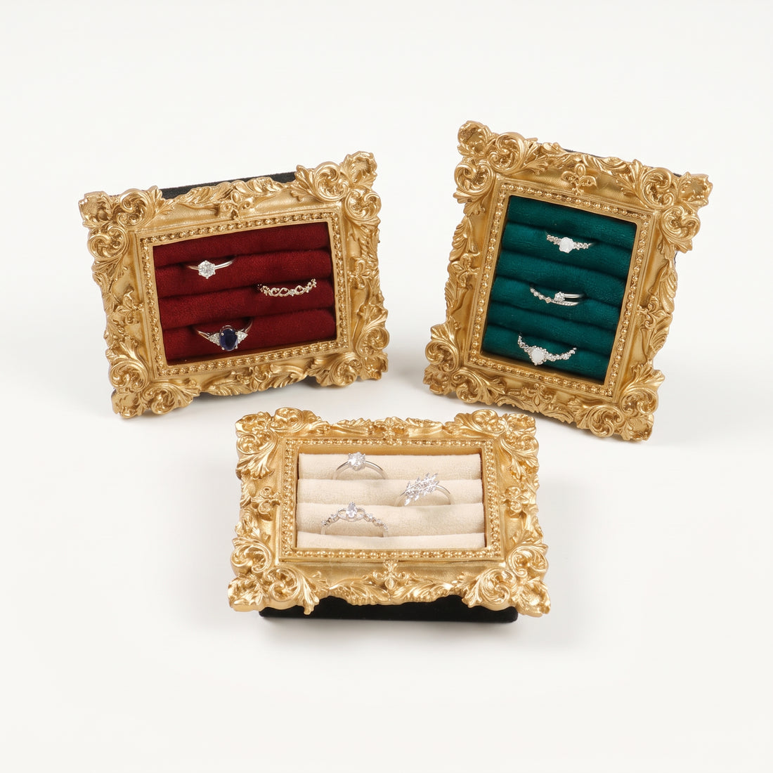Présentoir Bague Cadre Baroque Doré 4 ou 6 Rouleaux