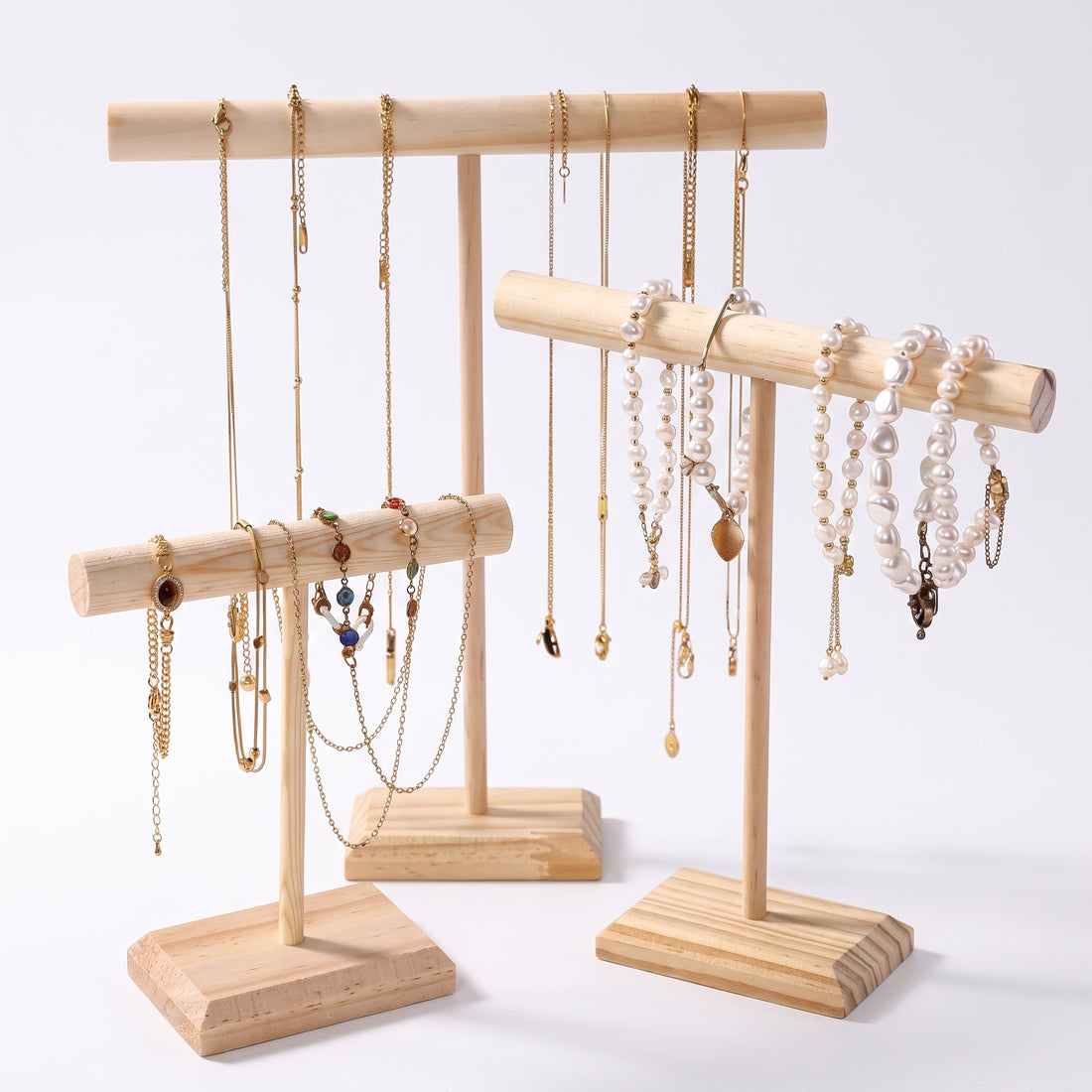 Présentoir Bracelet Bois Barre en T Petit Moyen Grand