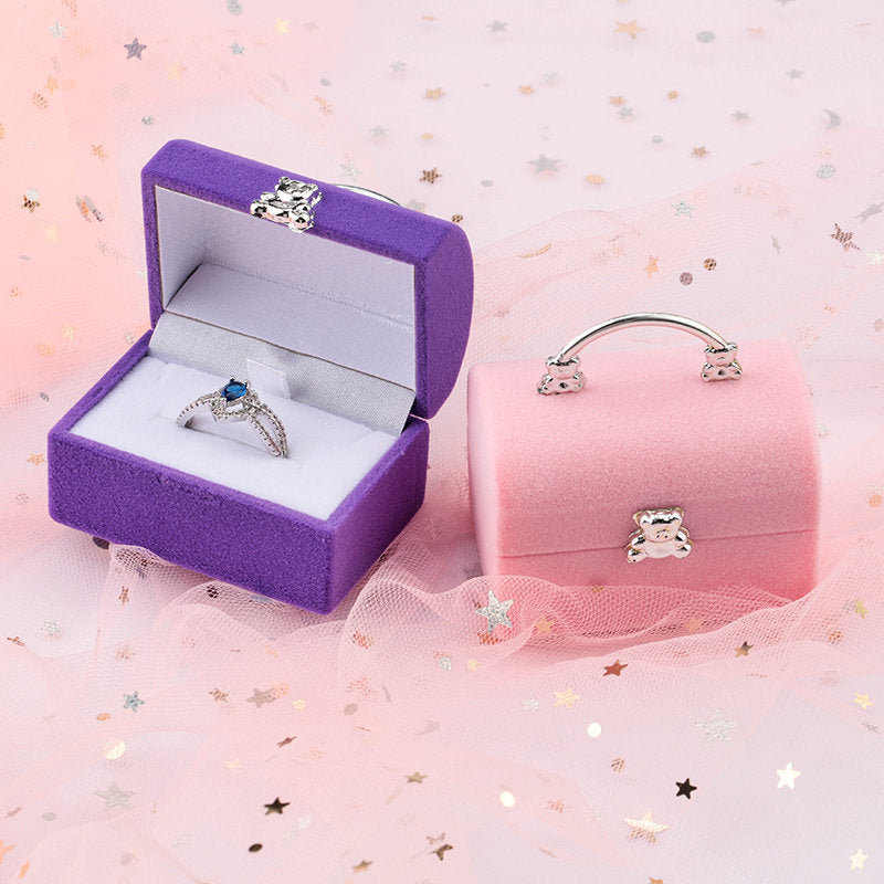 Écrin Bague Velours Compact Coloré Cadeau