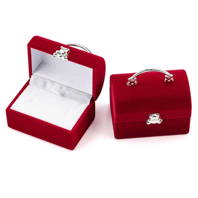 Écrin Bague Velours Compact Coloré Cadeau