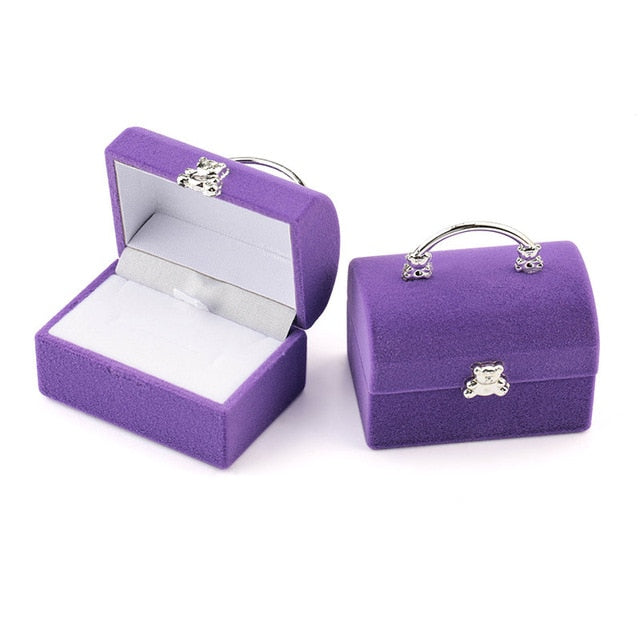Écrin Bague Velours Compact Coloré Cadeau