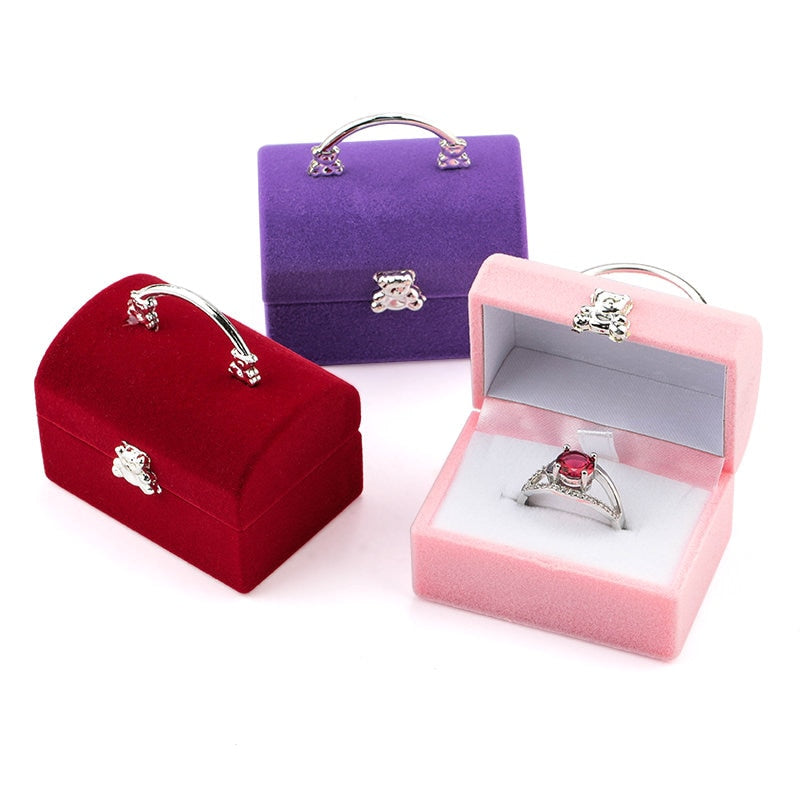 Écrin Bague Velours Compact Coloré Cadeau