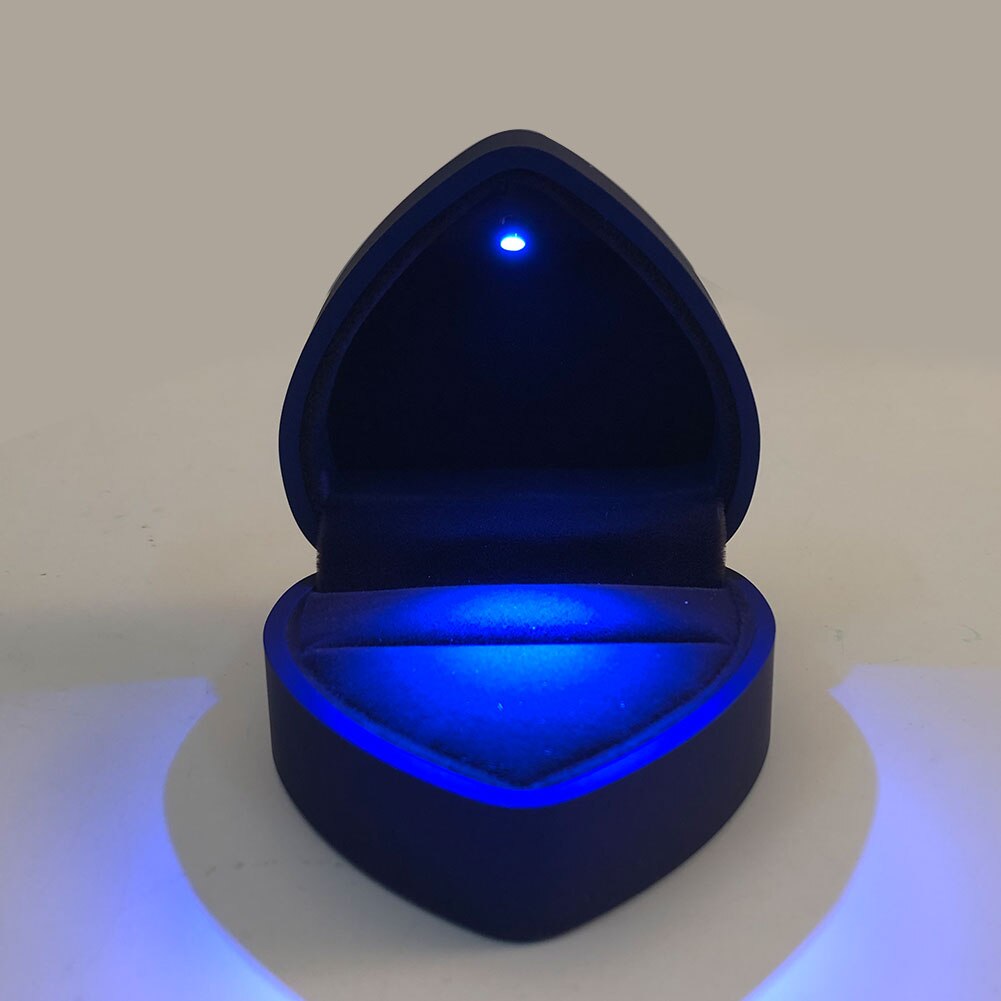 Écrin Bague Coeur LED Velours Cadeau