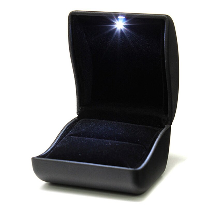 Boîte Bague Velours LED Luxe Cadeau