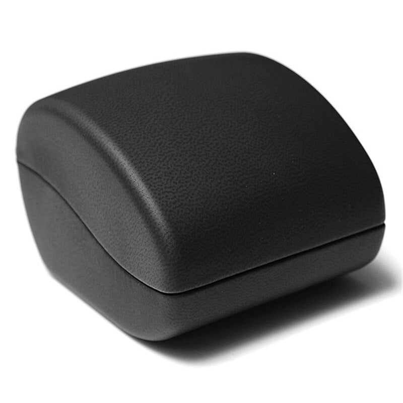 Écrin Bague Cuir Noir LED Luxe