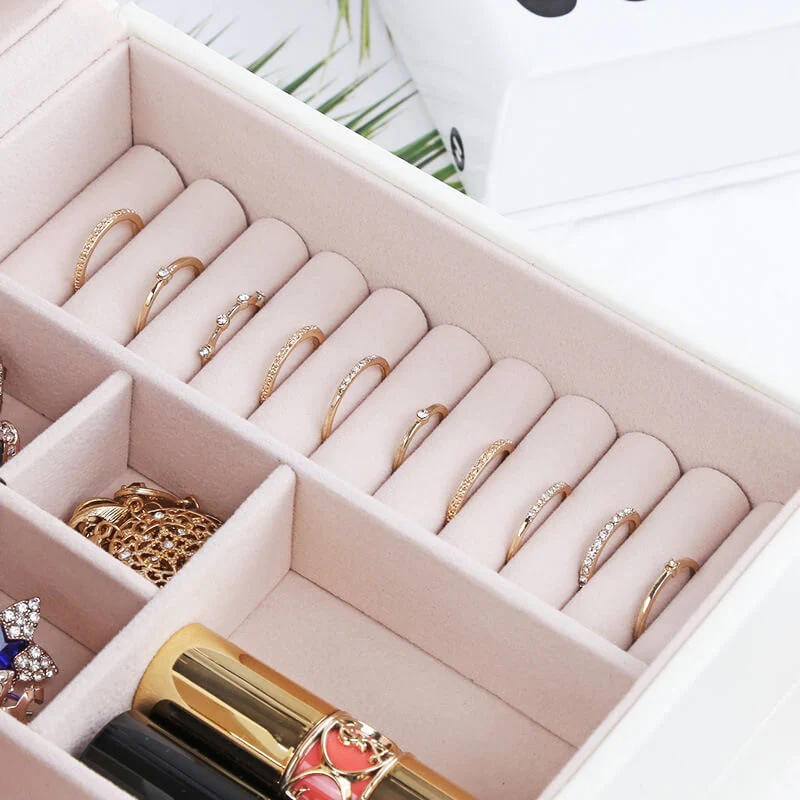 Boîte Bijoux Velours Tendance Miroir Serrure
