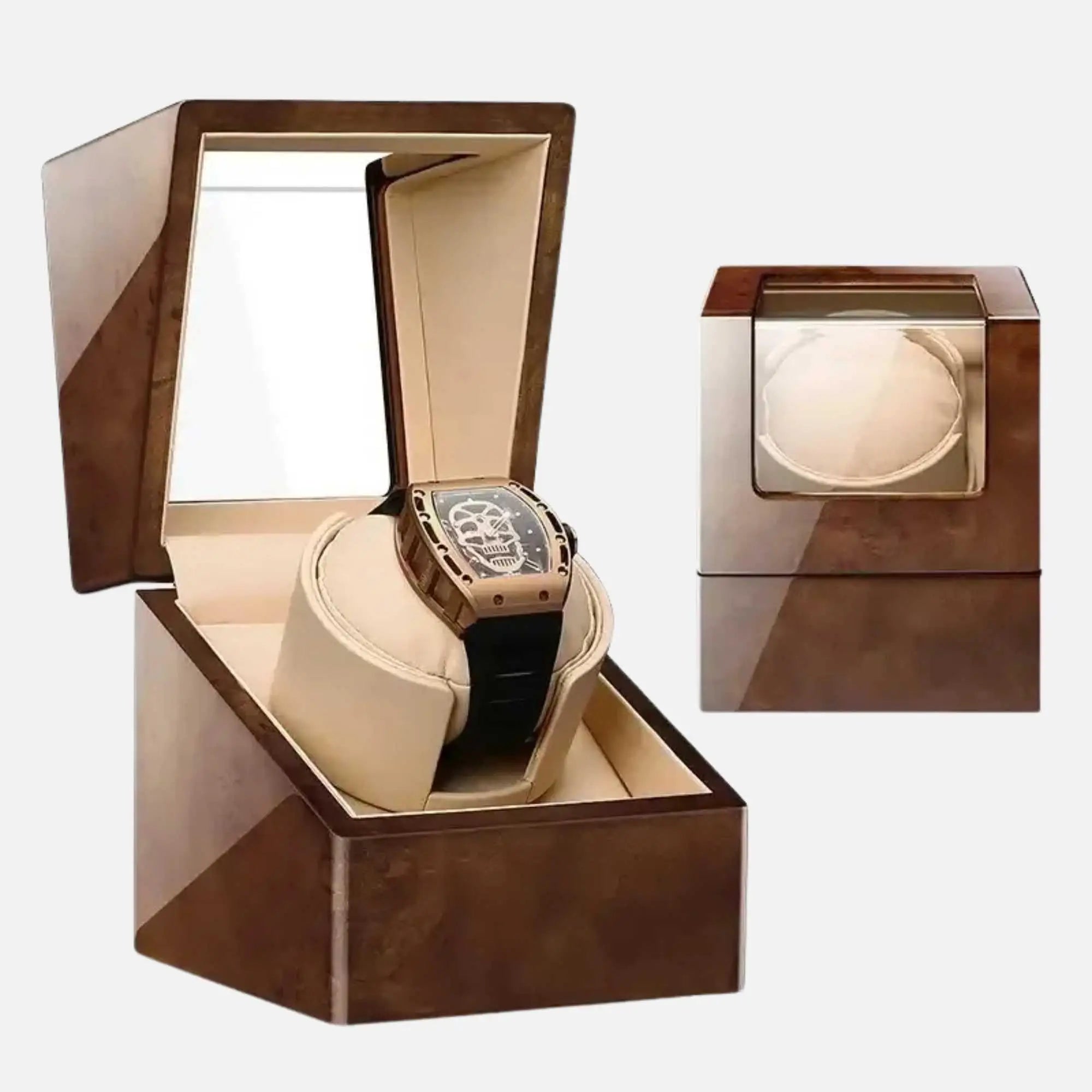 Remontoir Montre Bois Cuir Élégance Solo