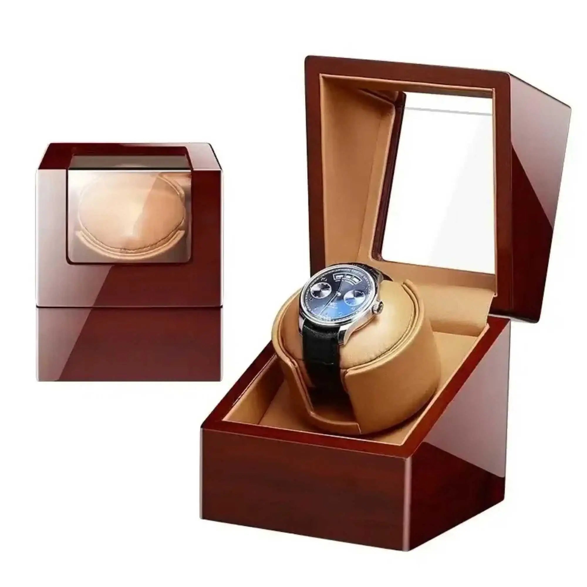 Remontoir Montre Bois Cuir Élégance Solo