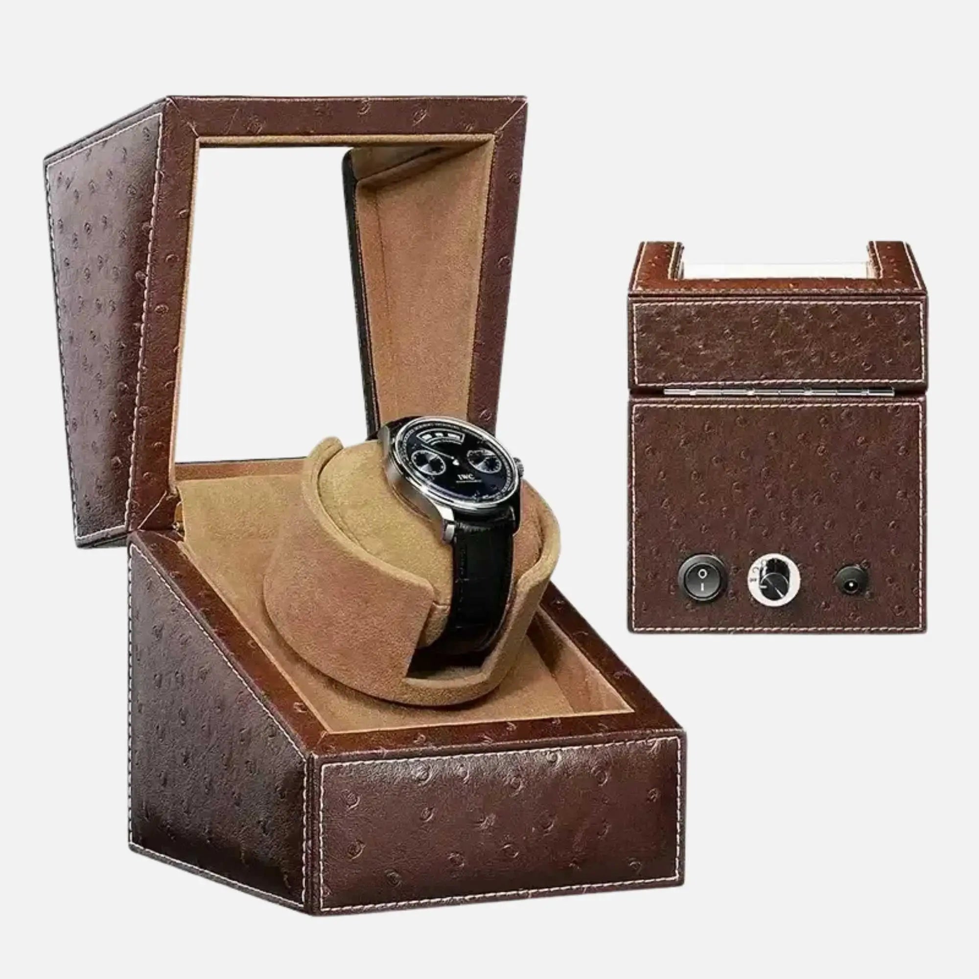Remontoir Montre Bois Cuir Élégance Solo