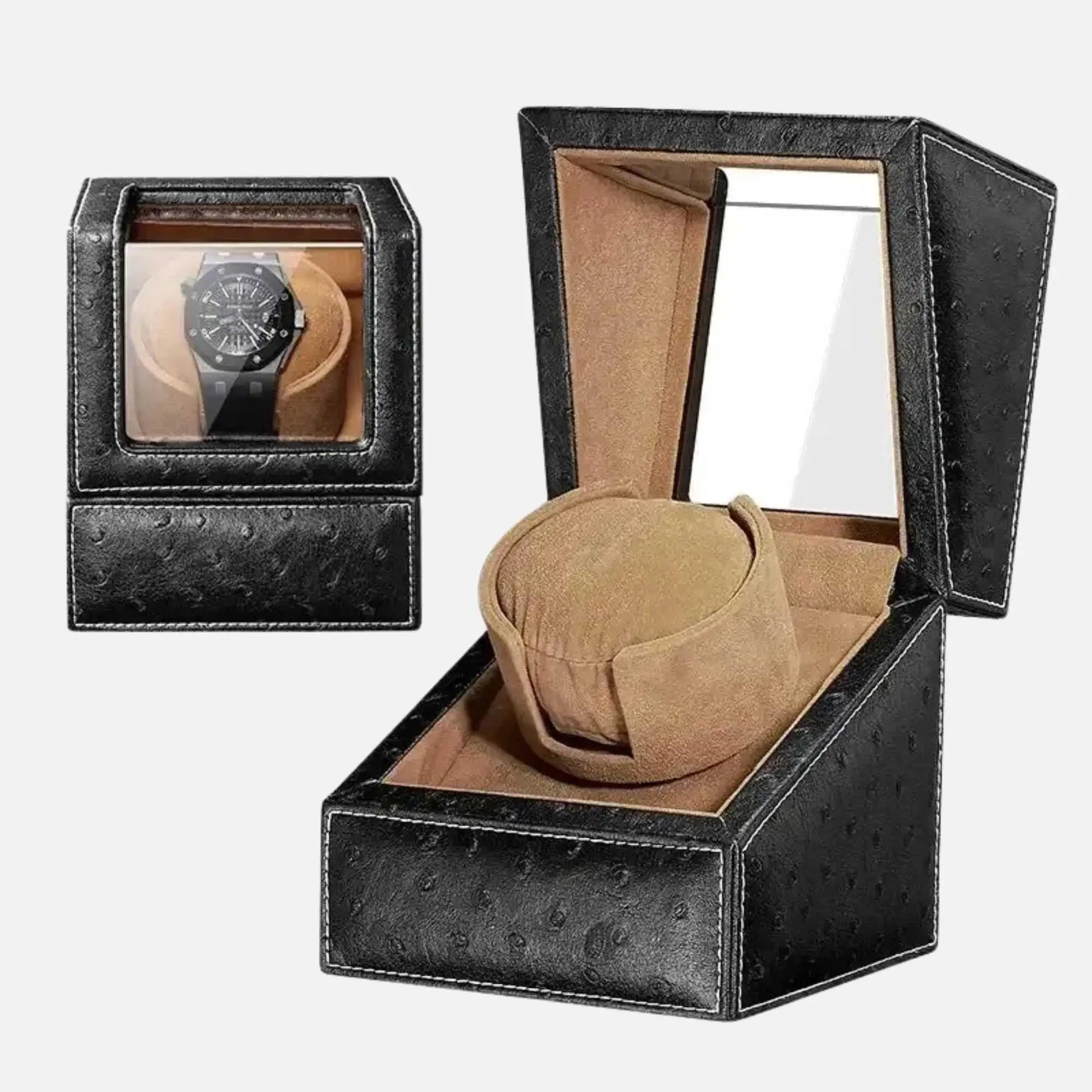 Remontoir Montre Bois Cuir Élégance Solo