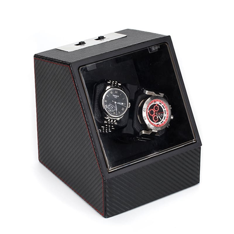 Remontoir Montre Bois Carbone 2 Places Programmable