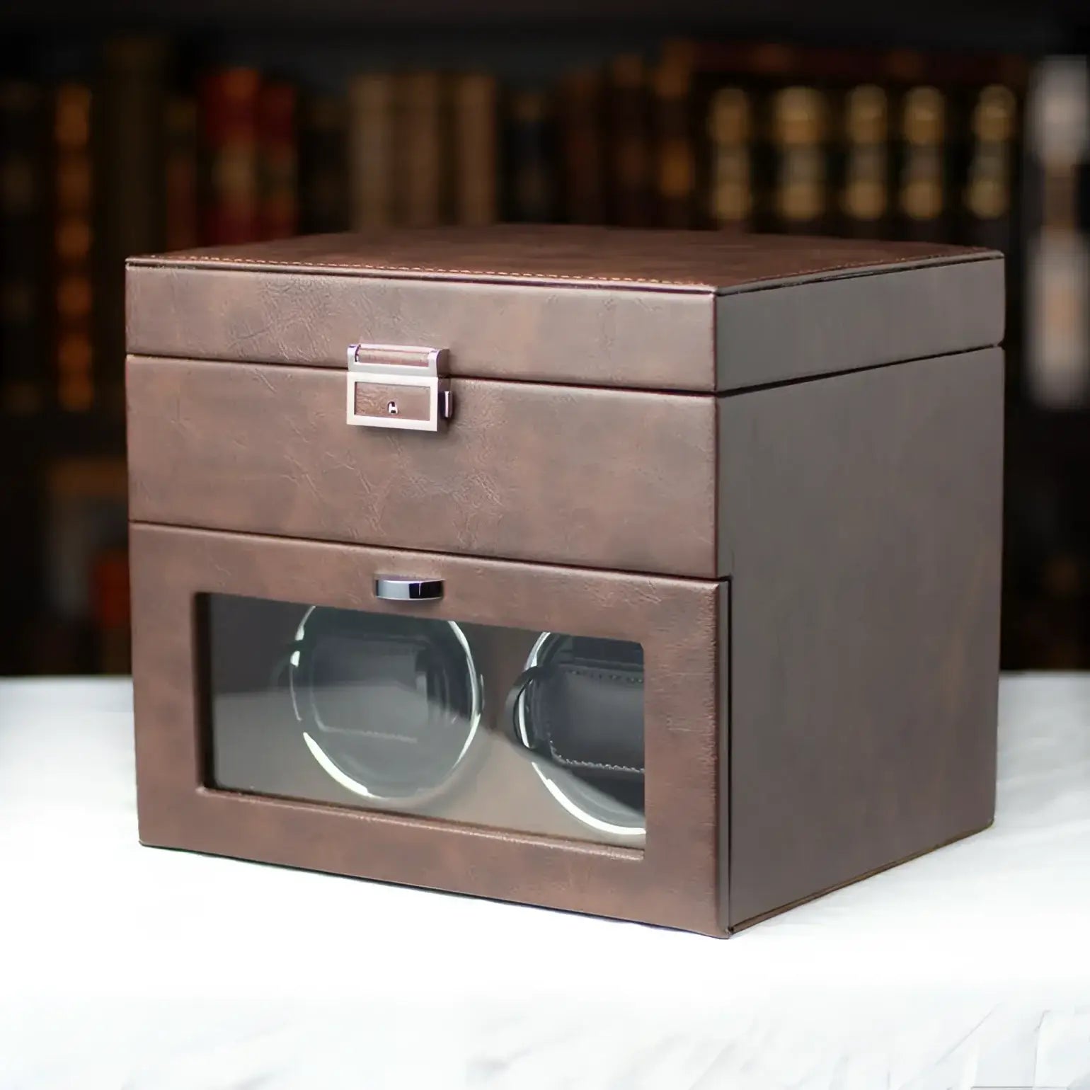 Remontoir Montre Cuir Orion Duo Cognac 2 Slots