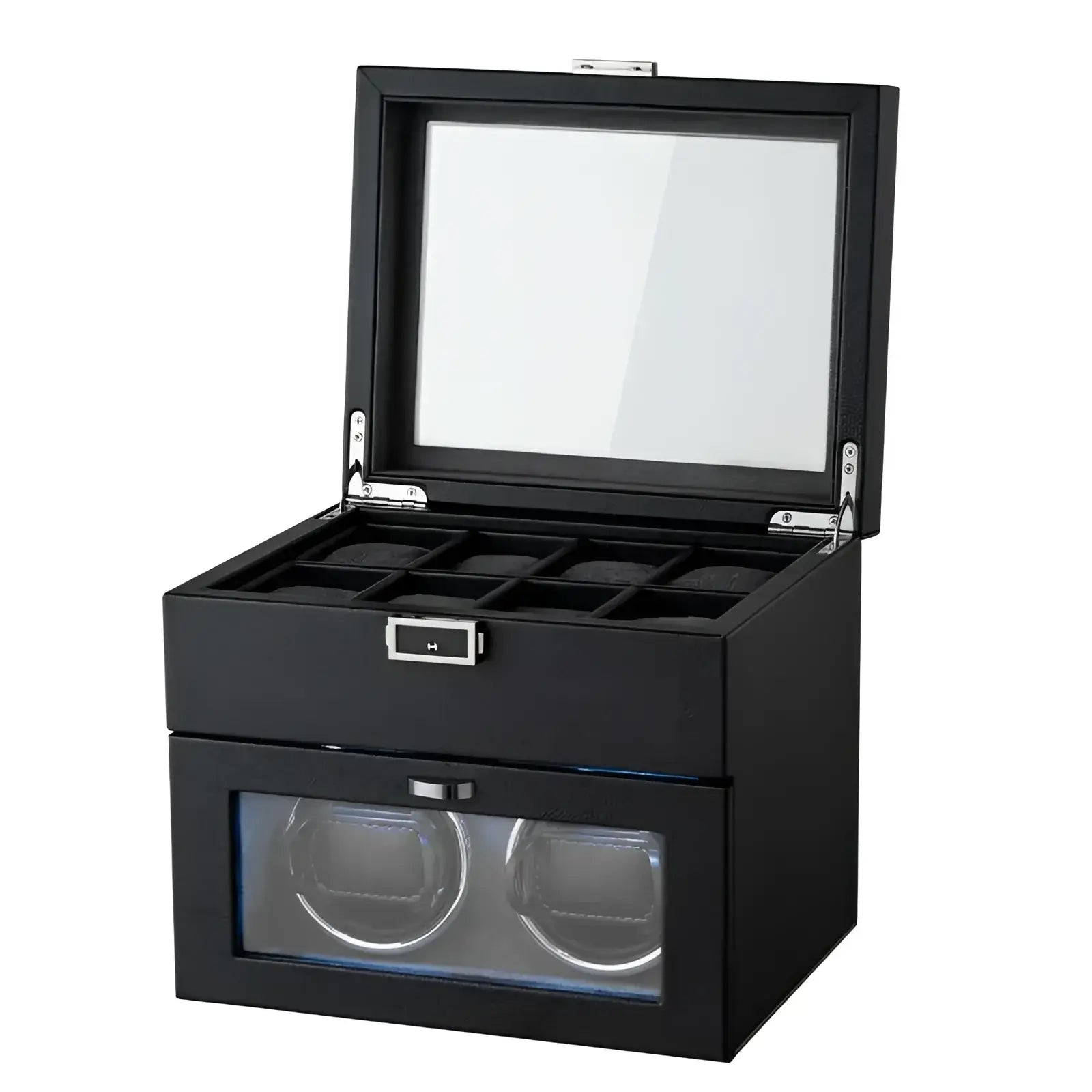 Remontoir Montre Cuir Orion Duo Noir 2 Slots