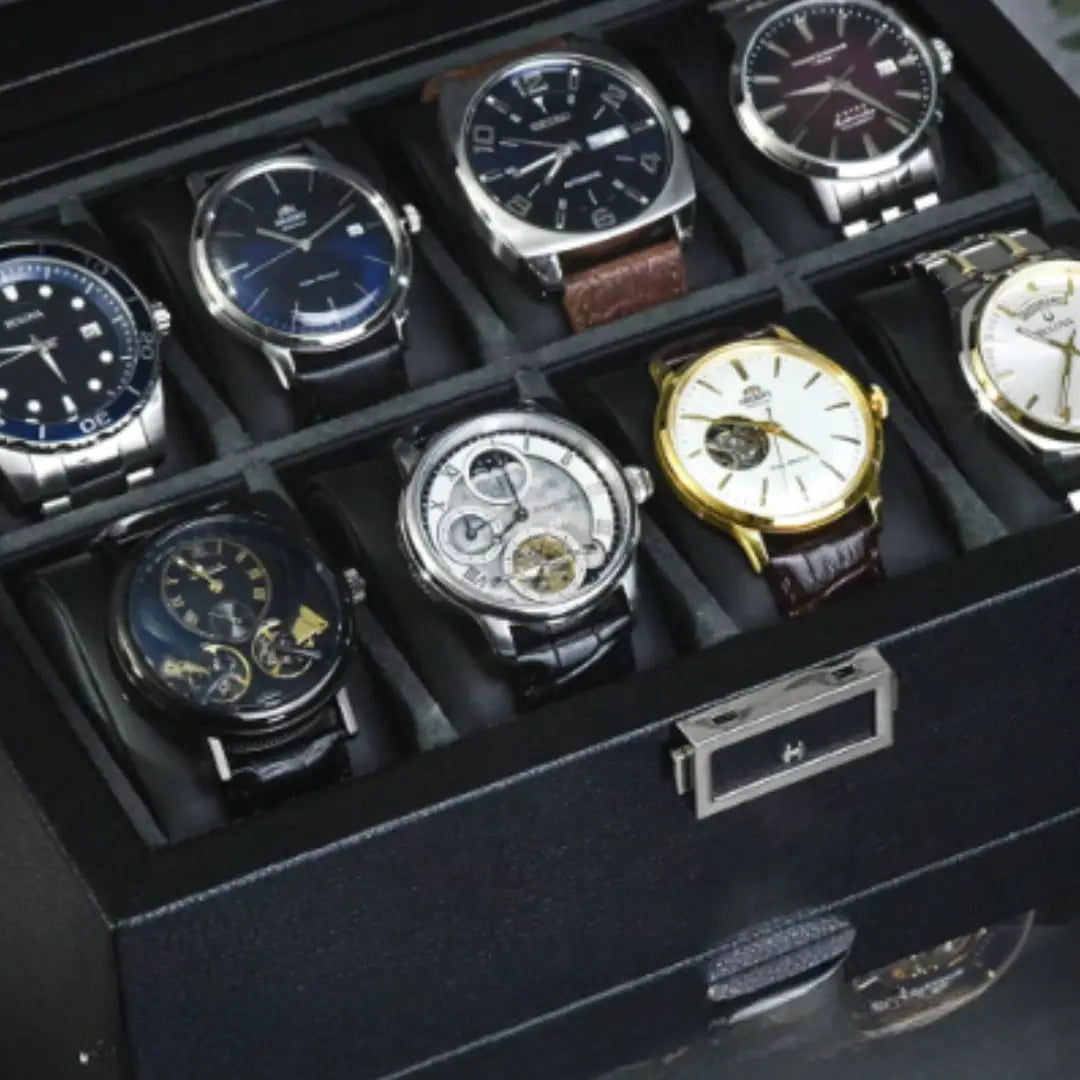 Remontoir Montre Cuir Orion Duo Noir 2 Slots