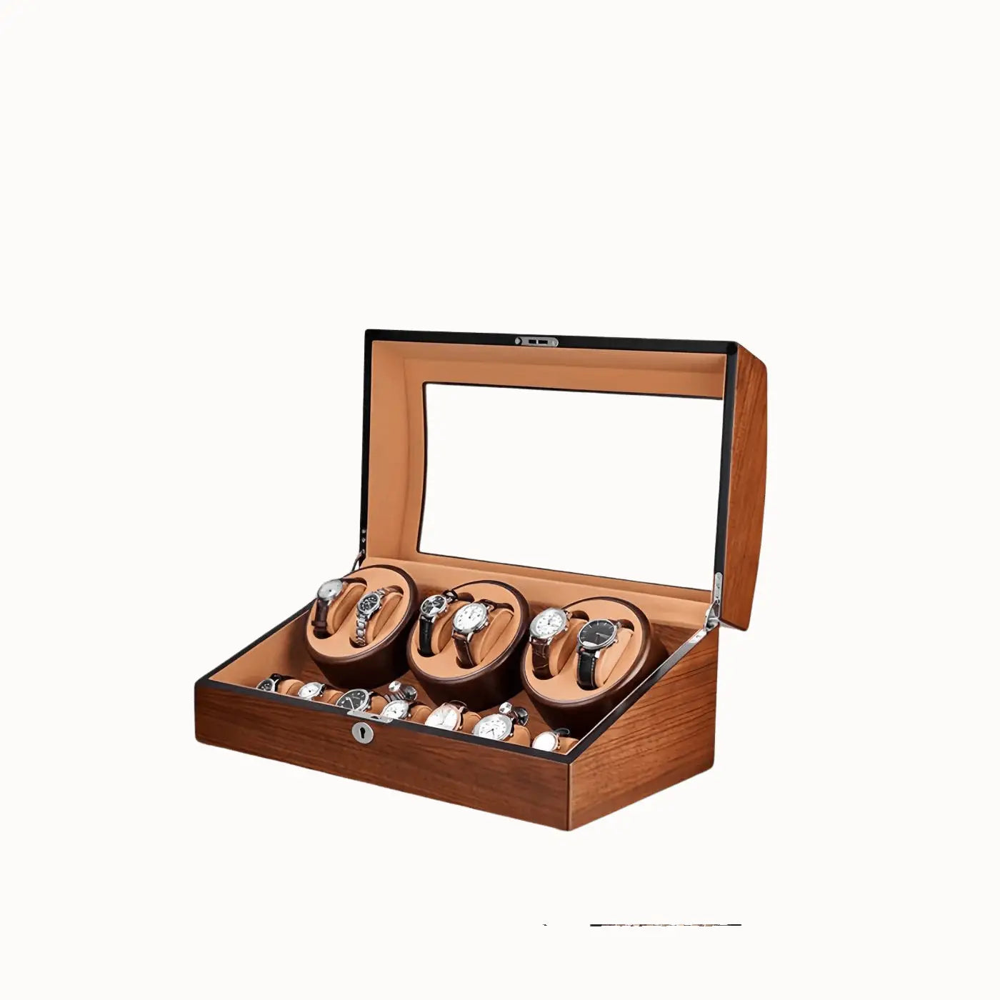 Remontoir Montre Bois Chronos 6 Slots Laqué