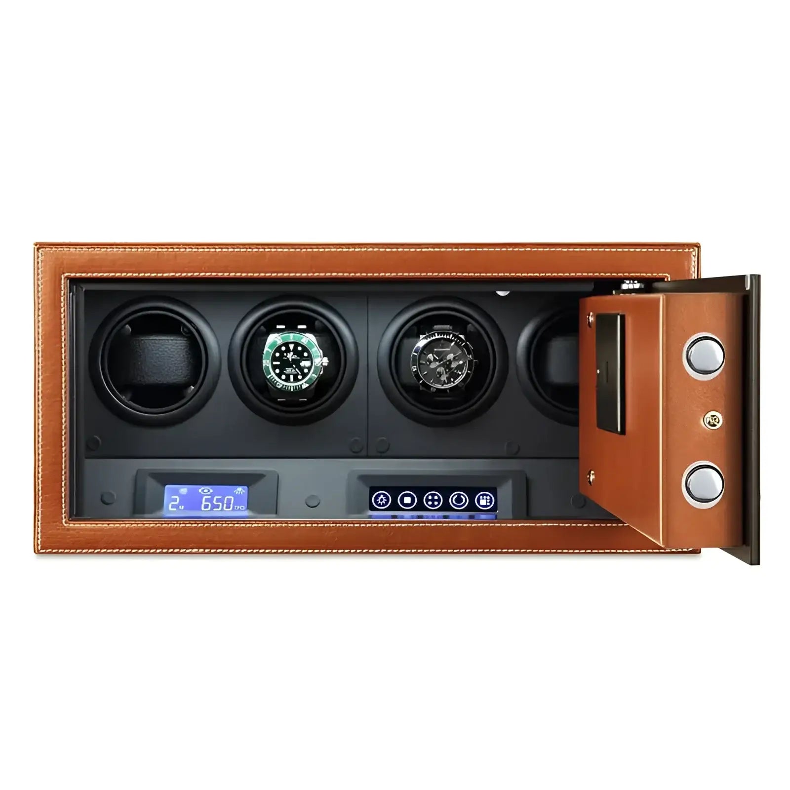Coffre Fort Montre Bois Marron 4 Places