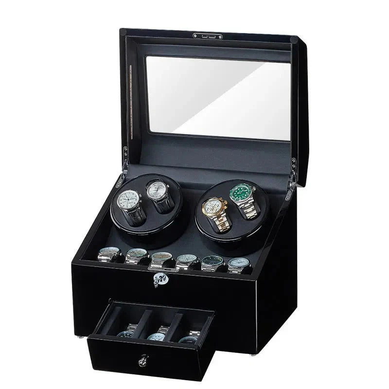 Coffre Fort Montre Bois Cuir 13 Places Swan
