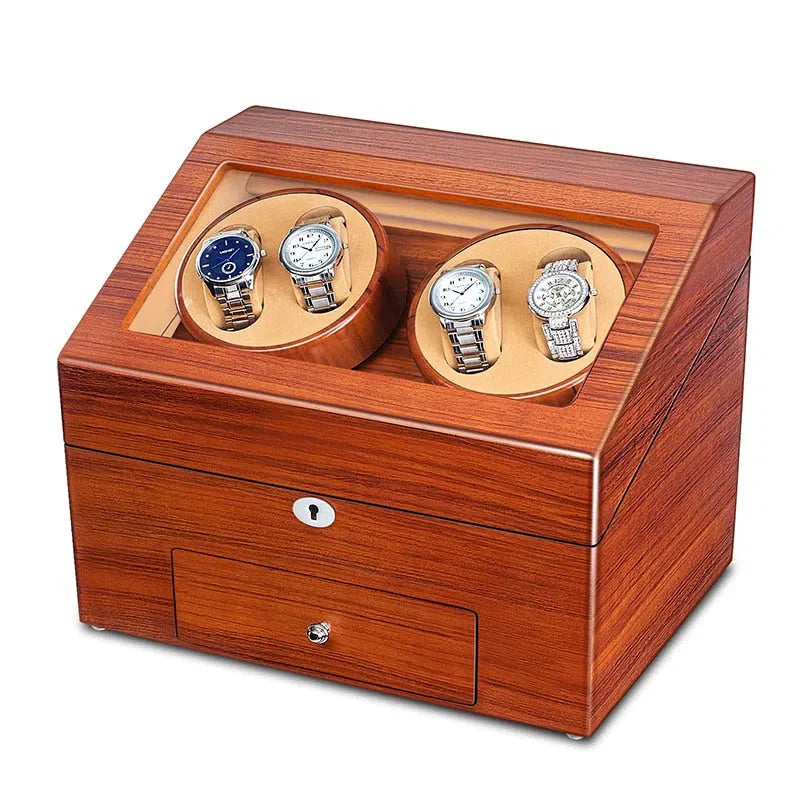 Coffre Fort Montre Bois Merisier 13 Places