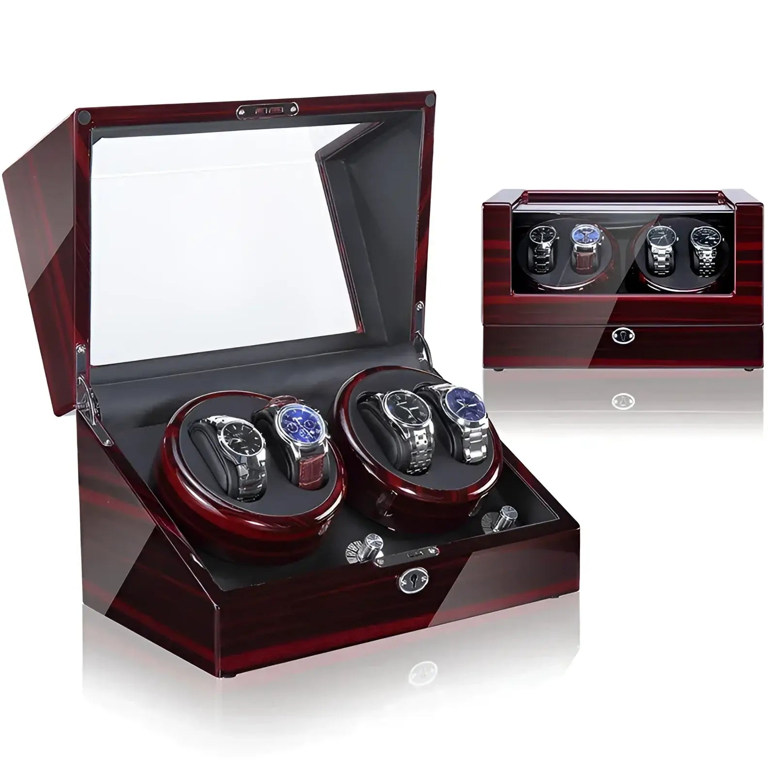 Remontoir Montre Bois Luxe Gardien 4 Slots