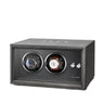 Remontoir Montre Bois Cuir Anthracite 2 Places