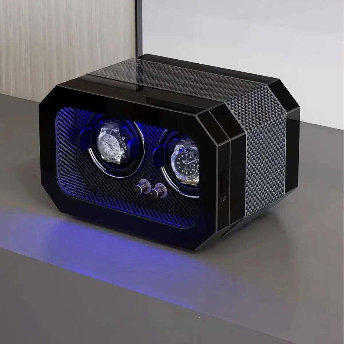 Remontoir Montre Bois Cuir 2 Places