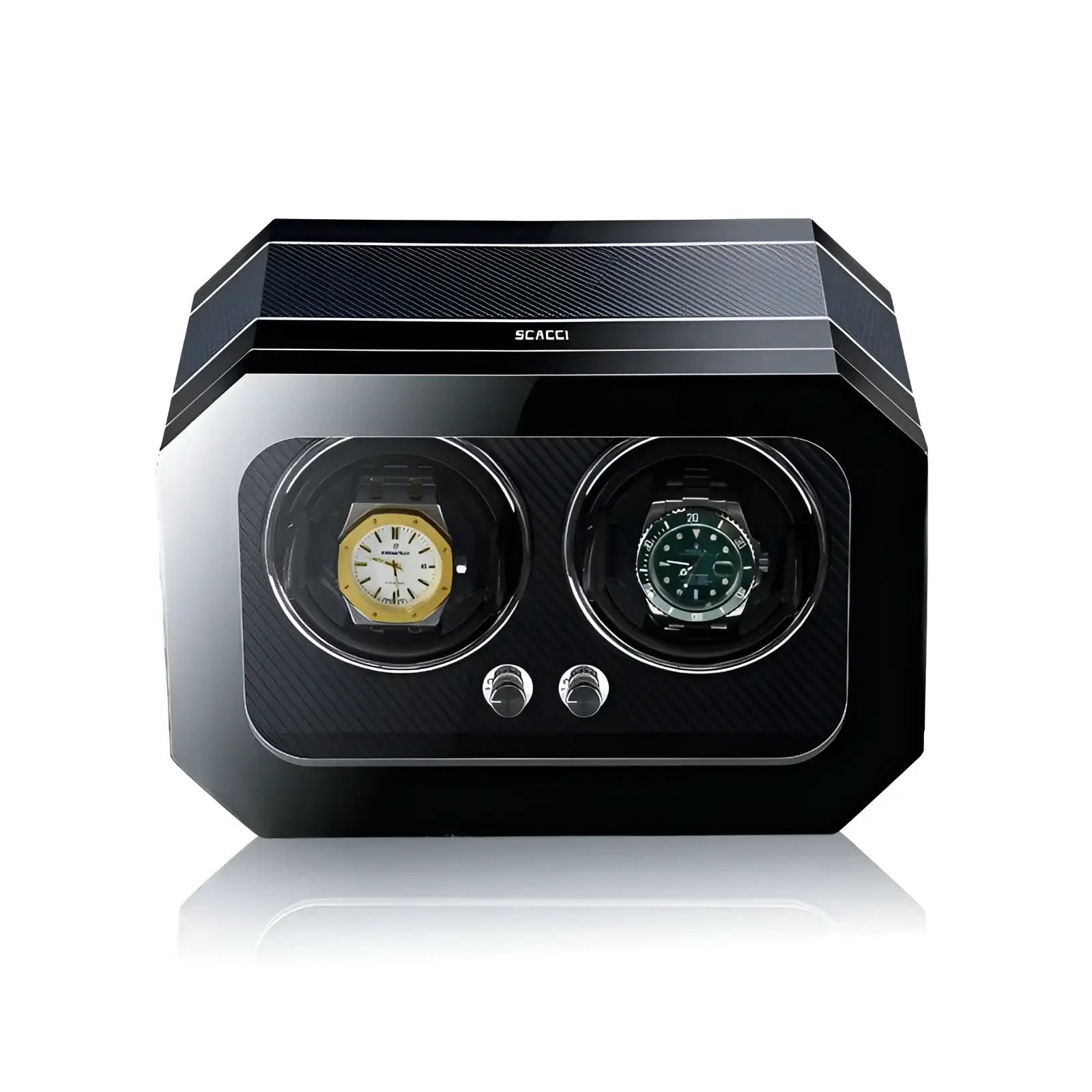 Remontoir Montre Bois Cuir 2 Places