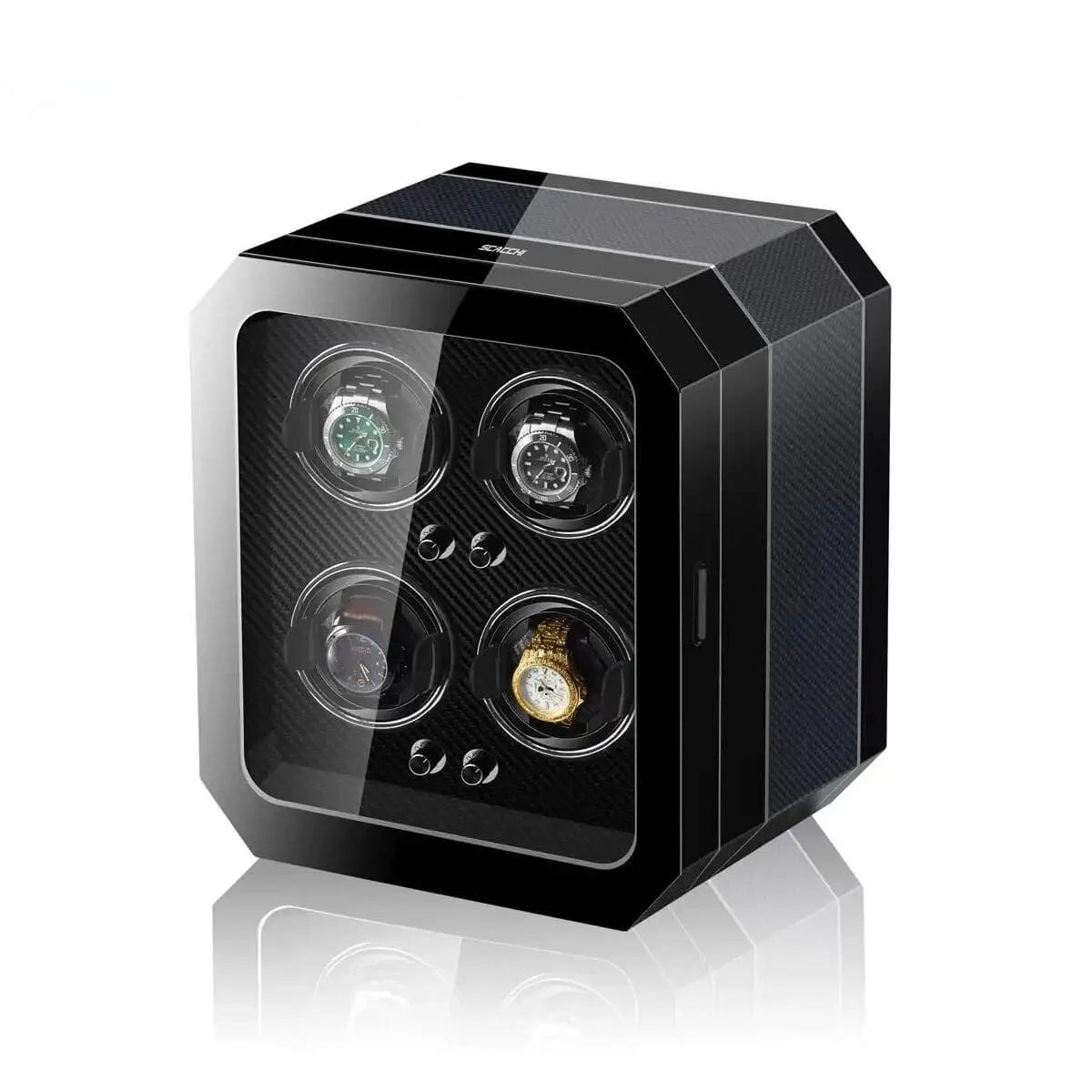 Remontoir Montre Bois Cuir 4 Places