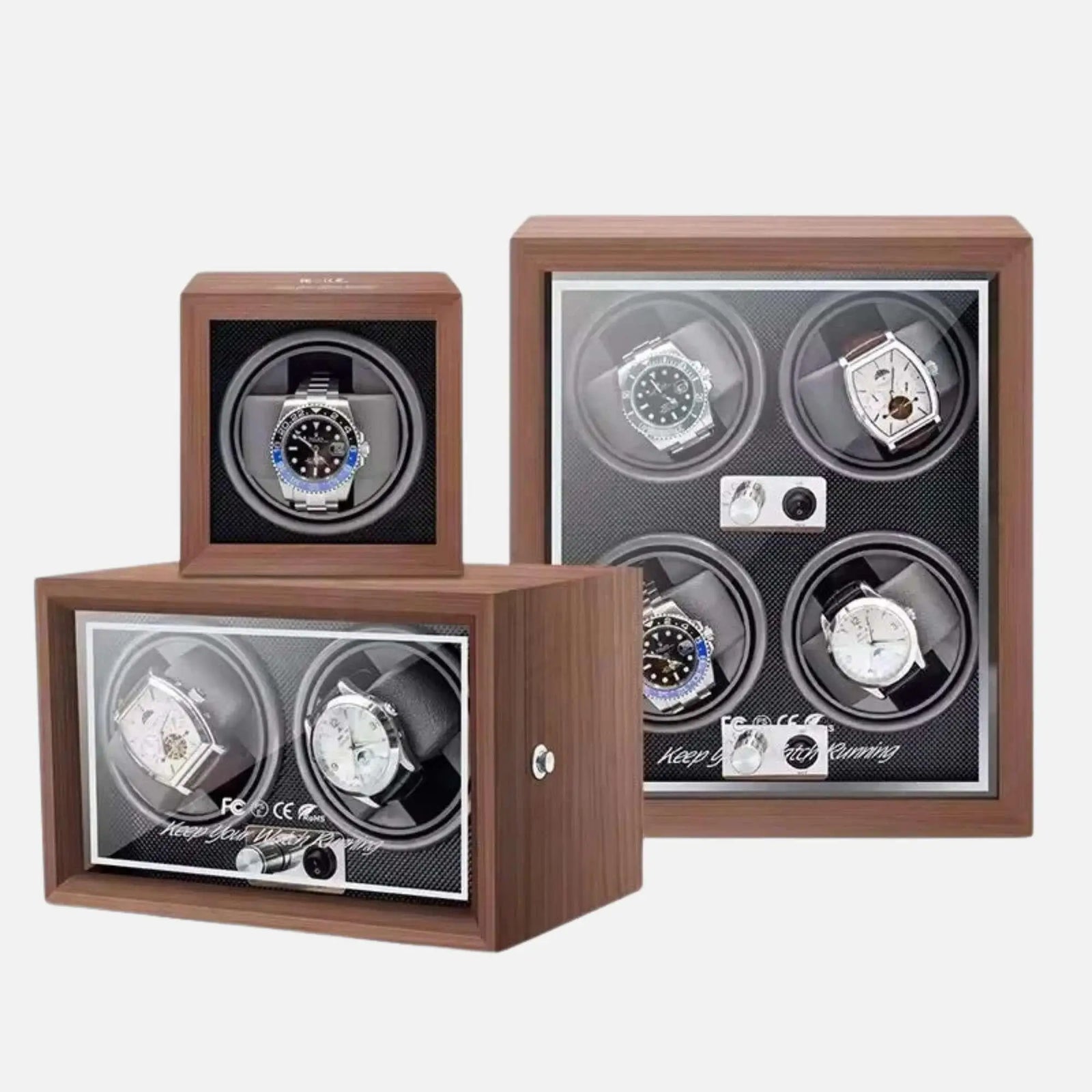 Remontoir Montre Bois Cube Anthracite