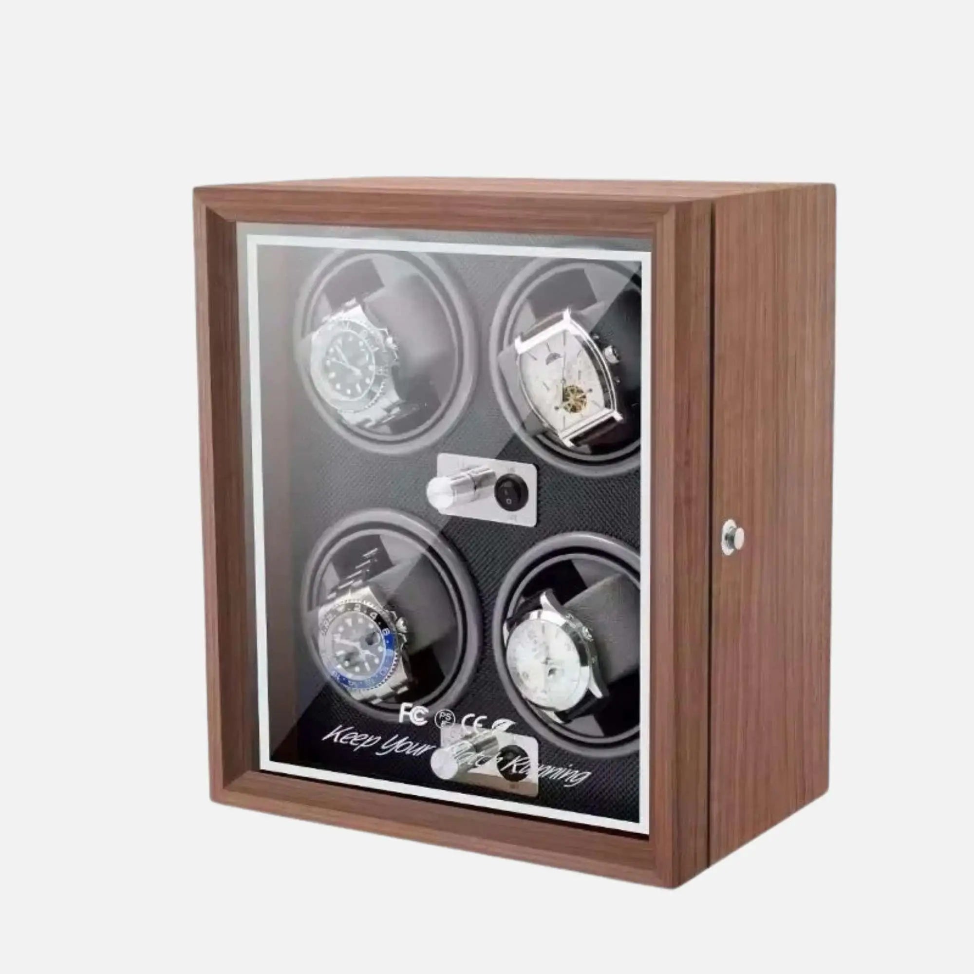 Remontoir Montre Bois Cube Anthracite