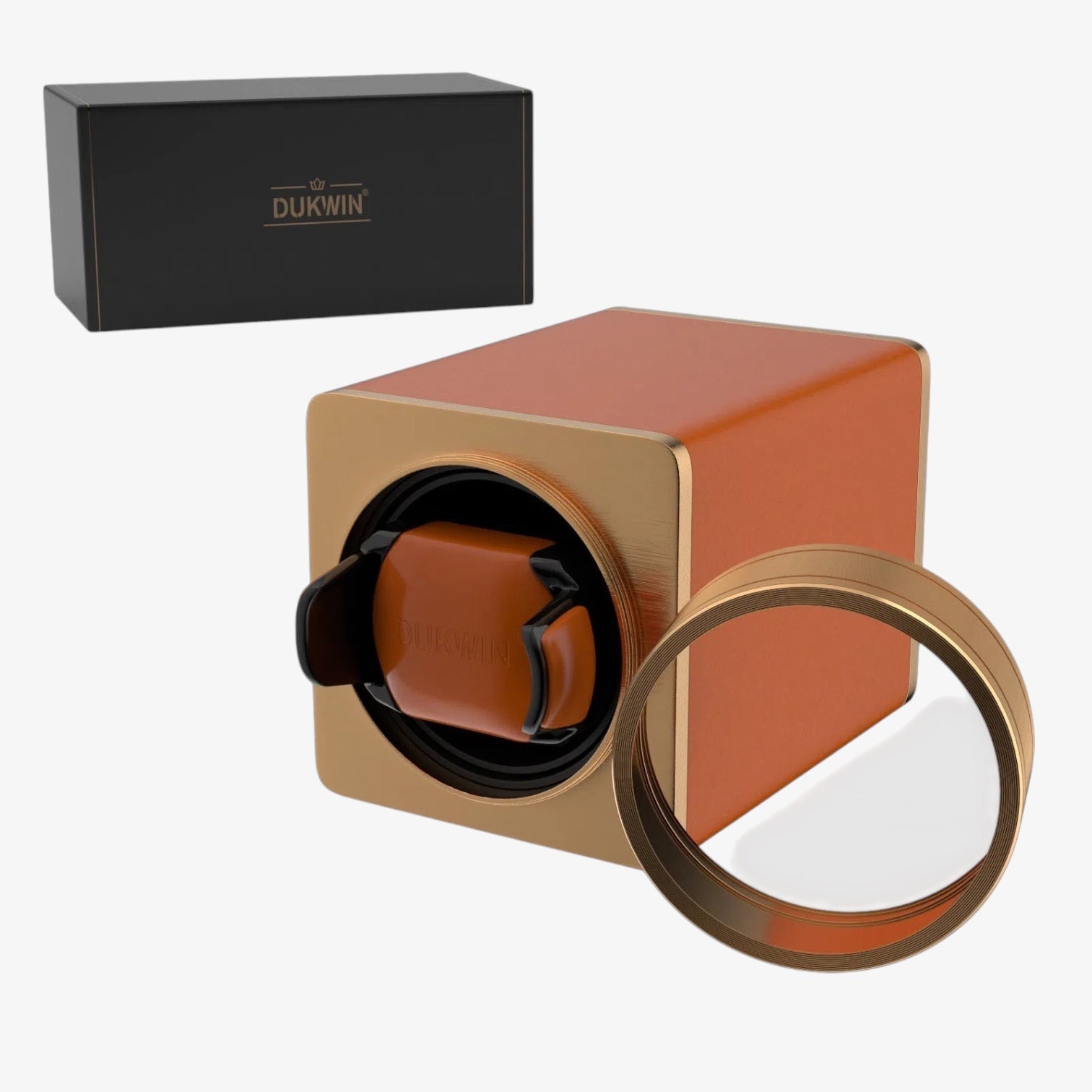 Remontoir Montre Cuir Automatique Noir Mat