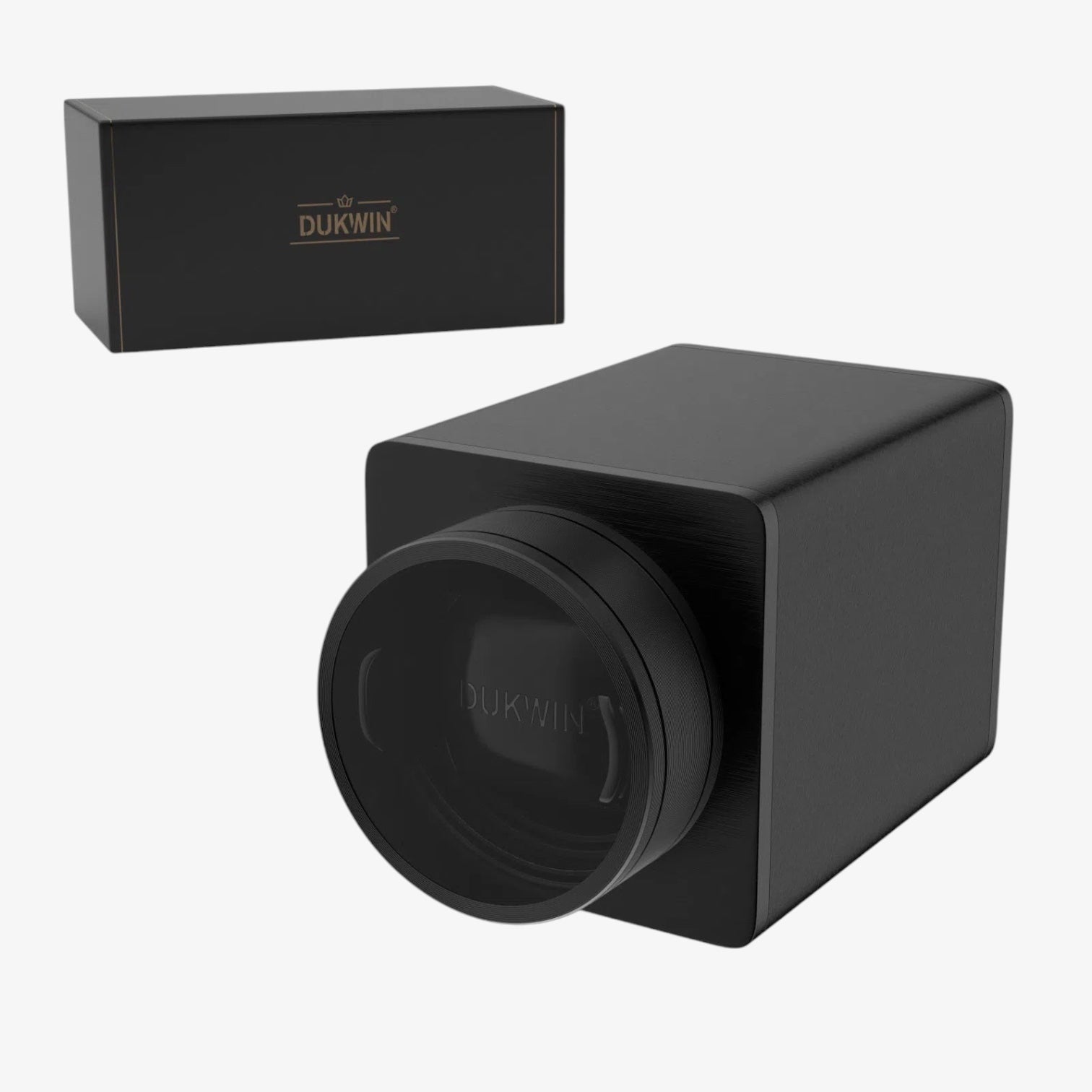 Remontoir Montre Cuir Automatique Noir Mat
