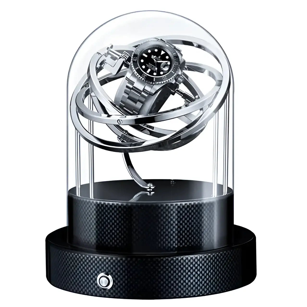 Remontoir Montre Métal Gyroscopique Noir Argent