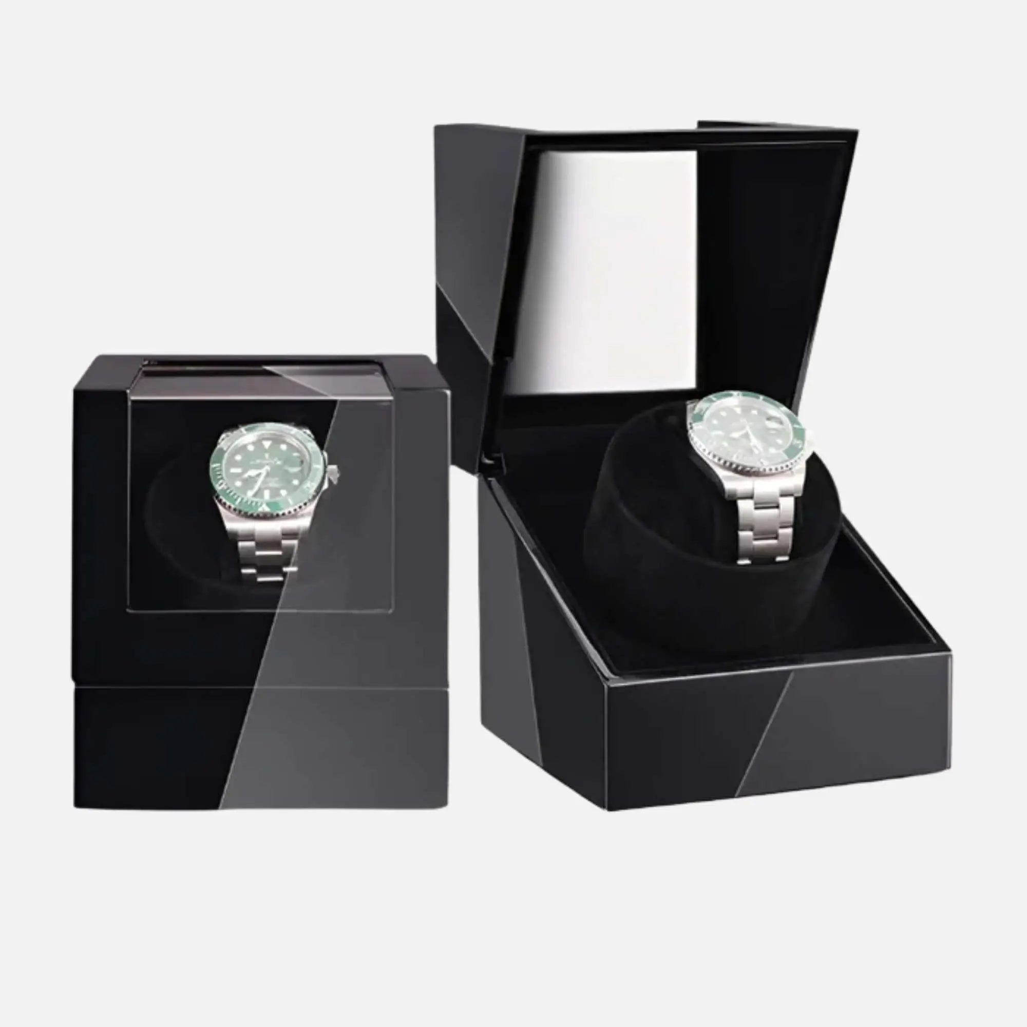 Remontoir Montre Bois Laqué Noir Solo USB