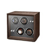 Remontoir Montre Quadruple Bois Chêne Cuir
