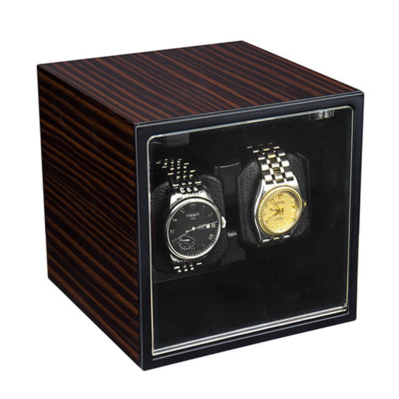 Remontoir Montre Cube Bois 2 Slots