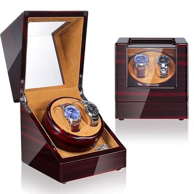 Remontoir Montre Automatique Bois 2 Slots Caramel Blanc Noir