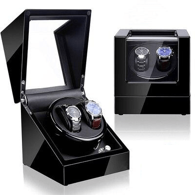 Remontoir Montre Automatique Bois 2 Slots Caramel Blanc Noir