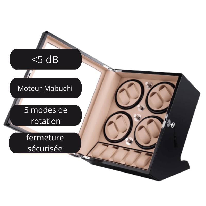 Remontoir Montre Bois Laqué 13 Slots