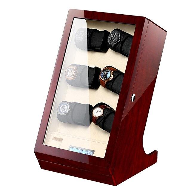 Coffre Fort Montre Bois Vertical 10 Slots LCD