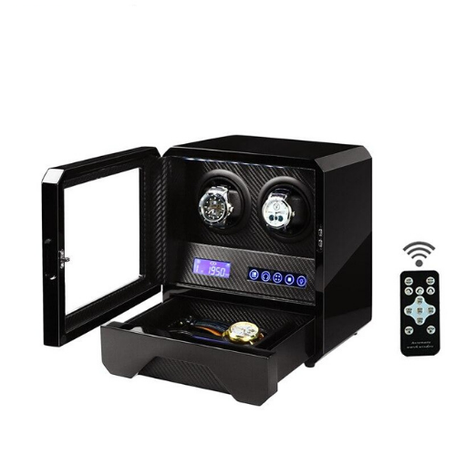 Remontoir Montre Carbone 2 Slots avec Tiroir