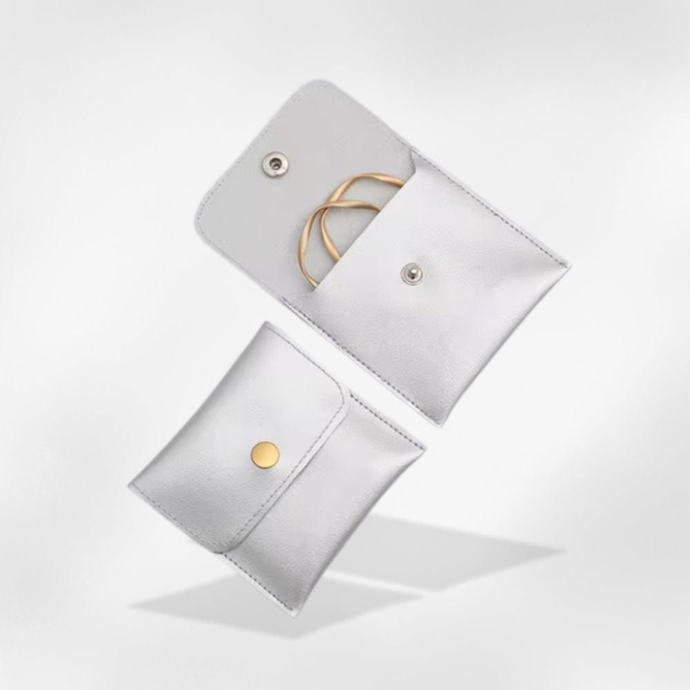 Boîte à Bijoux Cuir Poche Argent