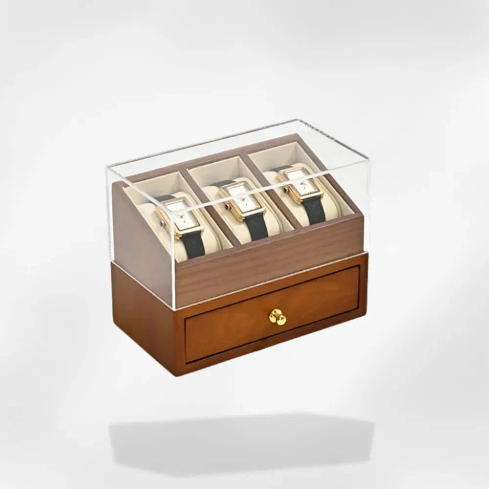 Coffret Bijoux Bois Vitrine Montre Homme