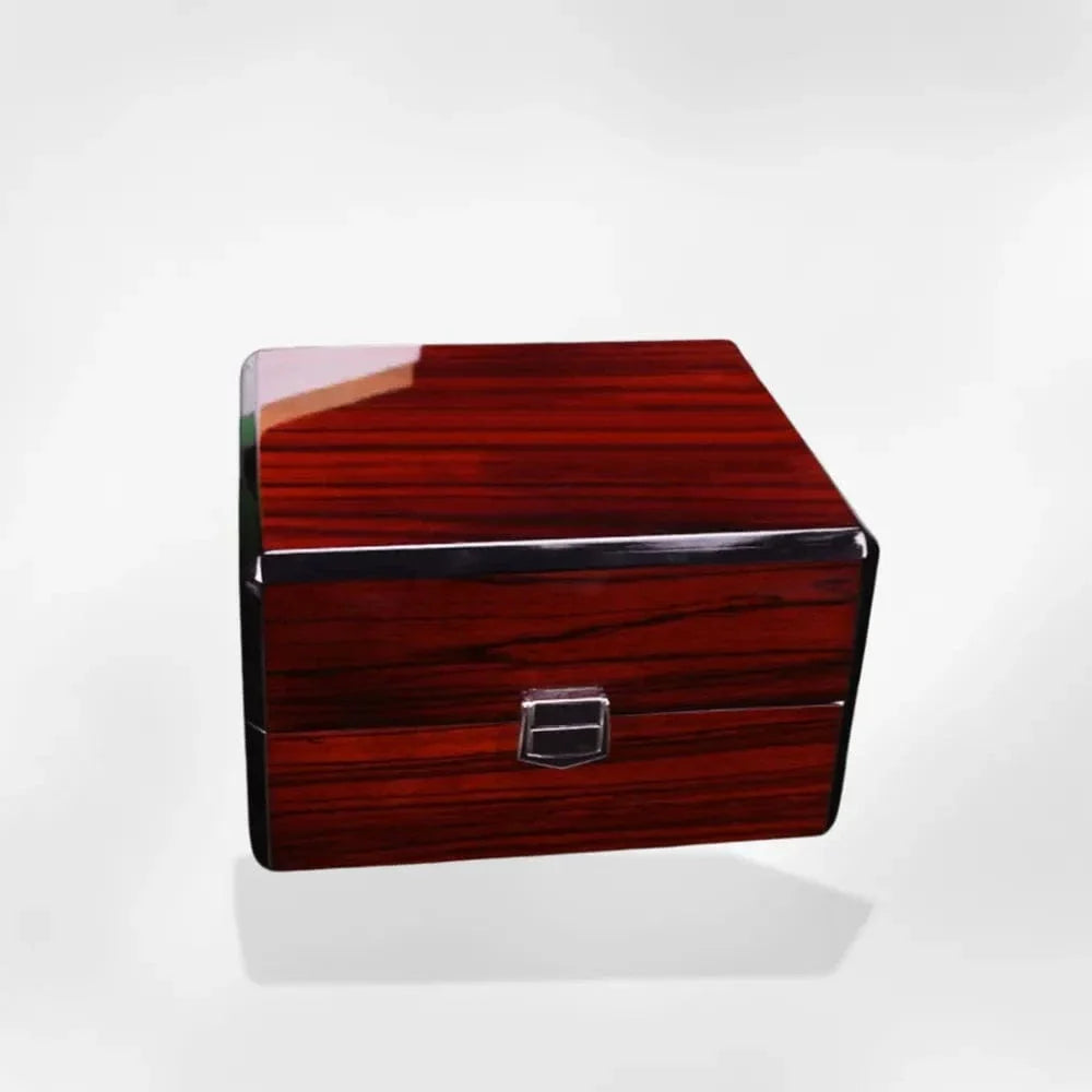 Boîte à Montre Bois Laqué Cuir Premium