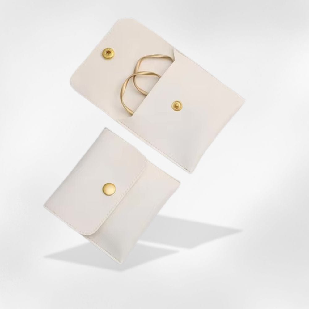 Boîte à Bijoux Cuir Poche Blanc
